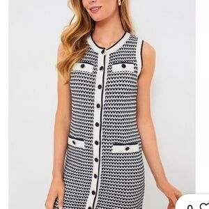 Tuckernuck Pomander Place Navy Stripe Bardot Mini Dress